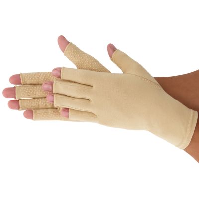 dunimed rheumatoid arthritis osteoarthritis gloves with anti-slip layer in Beige colour