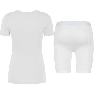 gladiator sports package compression short and shirt womens in white back view