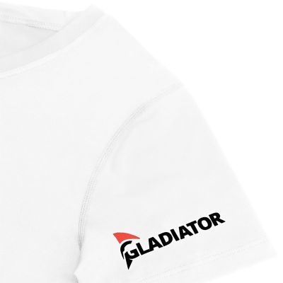 gladiator sports package compression short and shirt womens shirt in white detail photo