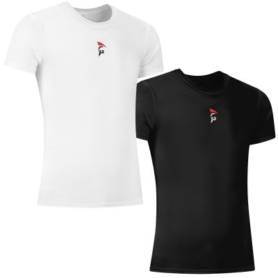 gladiator sports compression shirt for men in black and white