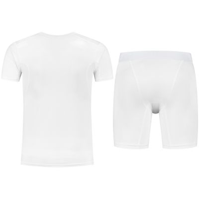 gladiator sports package compression short and shirt men shirt in white back view