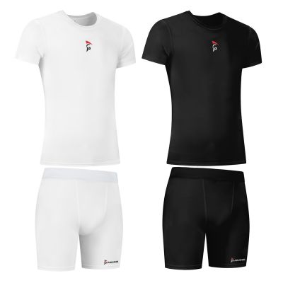 gladiator sports package compression short and shirt men in black and white