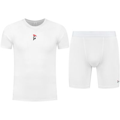 ladiator sports package compression short and shirt white