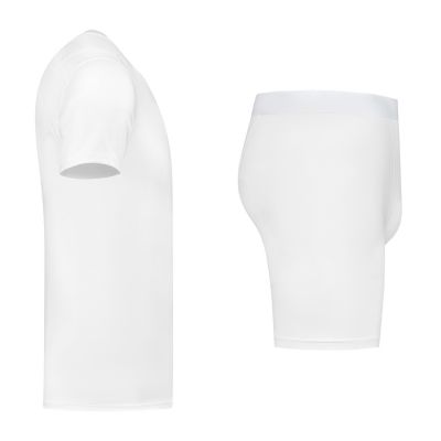 gladiator sports package compression short and shirt men shirt in white side view