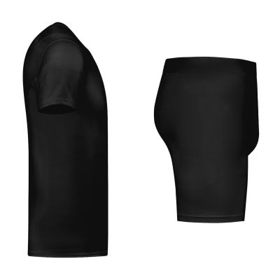 gladiator sports package compression short and shirt men shirt in black back view