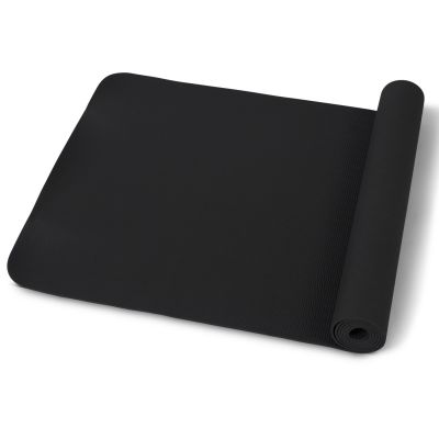 gladiator sports yoga mat black rolled on floor