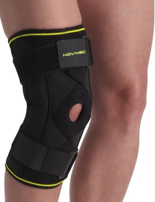 novamed max hinged knee support with crossed straps for sale