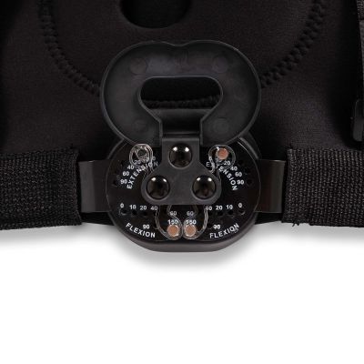 novamed knee support with adjustable hinges zoomed in