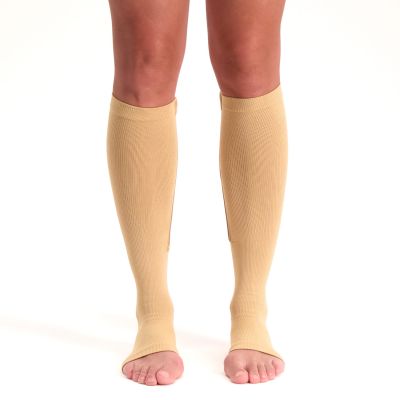 Steunkousen met rits Beige