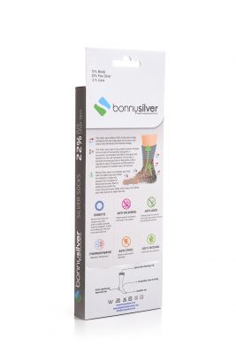 bonnysilver diabetic silver socks packaging backside
