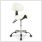 side view of the white saddle stool with backrest