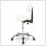 adjustment levers of the white saddle stool with backrest