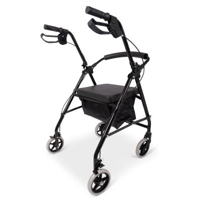 dunimed lightweight rollator foldable black front