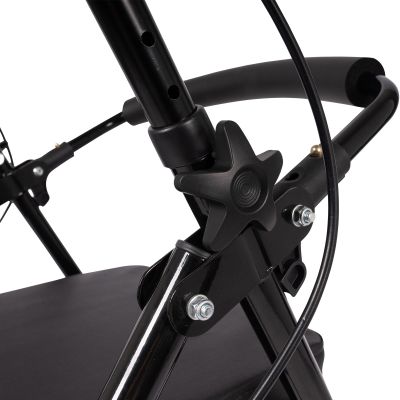 dunimed lightweight rollator foldable black side