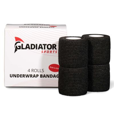 Gladiator Sports underwrap bandage per 4 rolls black