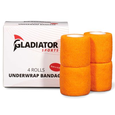 Gladiator Sports underwrap bandage per 4 rolls orange