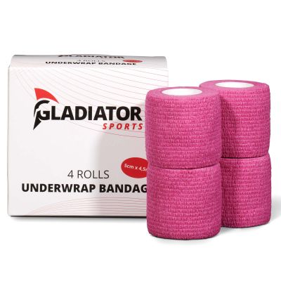 Gladiator Sports underwrap bandage per 4 rolls pink