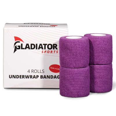 Gladiator Sports underwrap bandage per 4 rolls purple