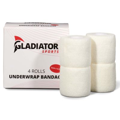 Gladiator Sports underwrap bandage per 4 rolls white