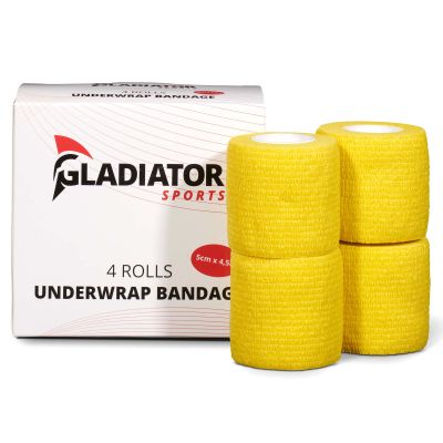 Gladiator Sports underwrap bandage per 4 rolls yellow