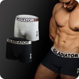 gladiator sports bamboo boxers 2 pack gray black for sale