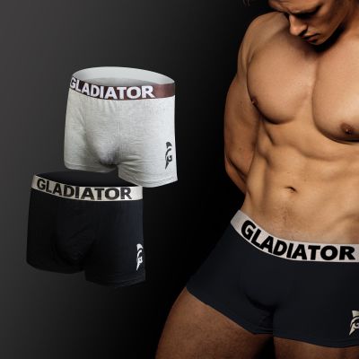 gladiator sports bamboo boxers 2 pack gray black for sale
