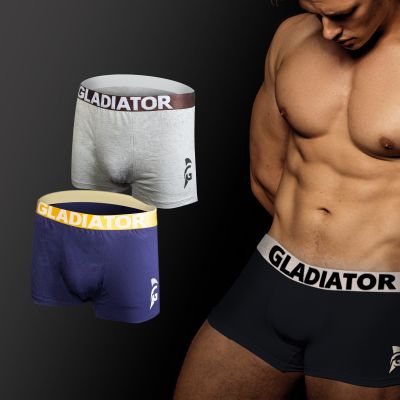 gladiator sports bamboo boxers 2 pack gray blue for sale