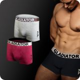 gladiator sports bamboo boxers 2 pack gray purple for sale