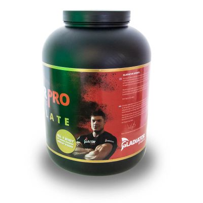 gladiator sports whey protein powder protein shake left side
