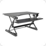 in height adjustable desk left side view