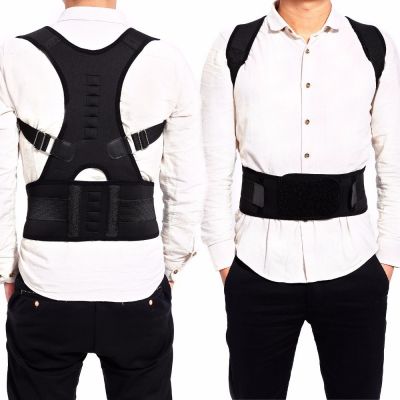 medidu premium posture corrector worn over blouse front and back view