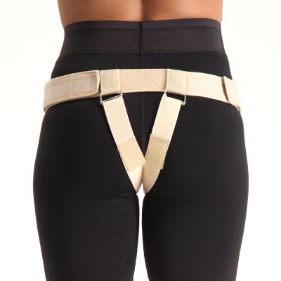 backside of the novamed inguinal hernia belt double sided